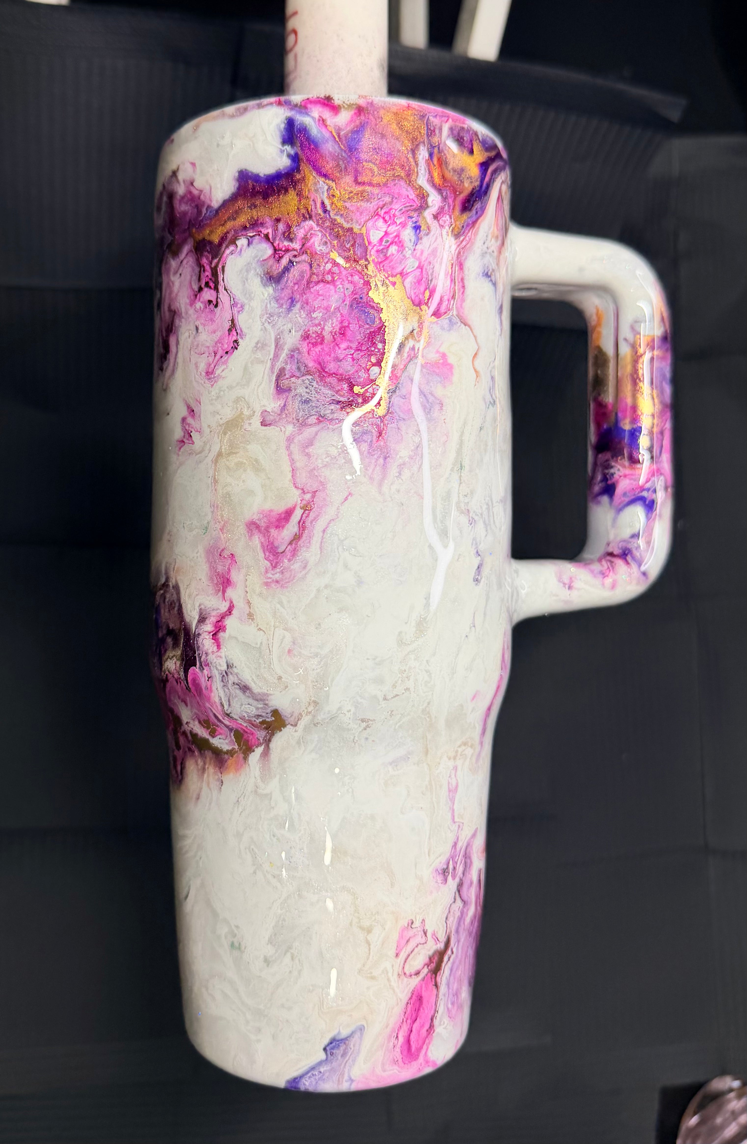 30 oz Big swig Purple/Pink/Gold Marble