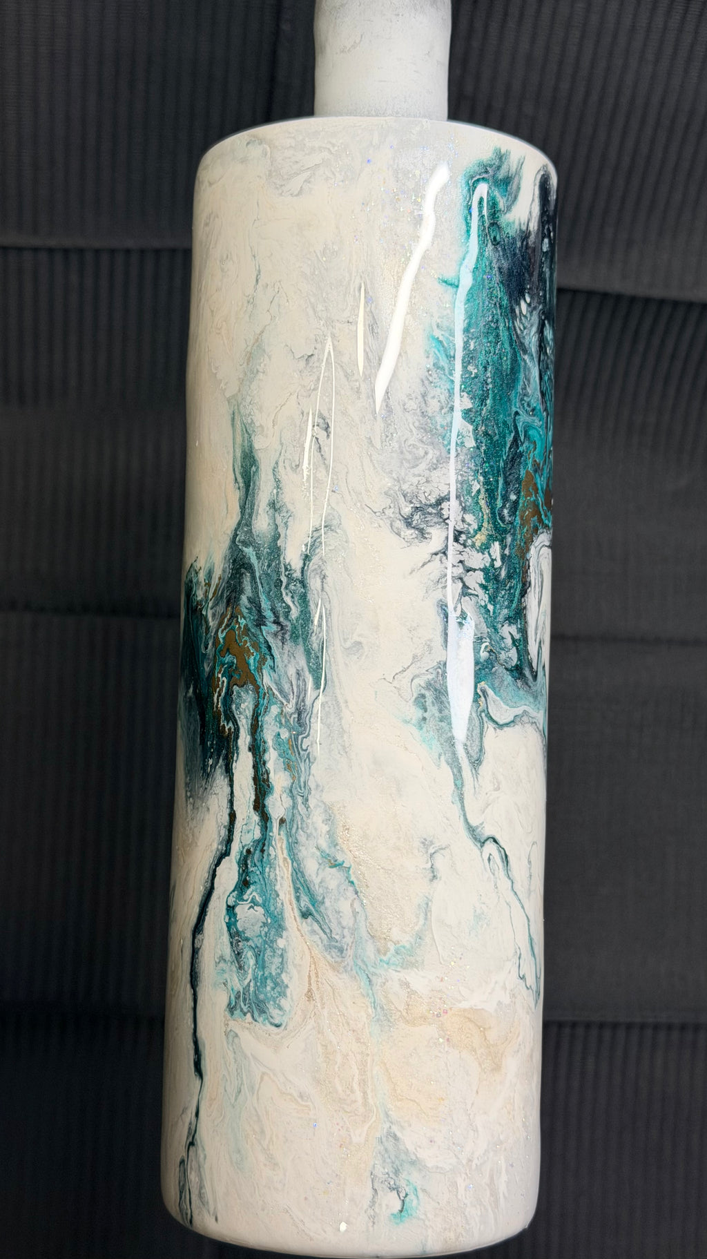 20 oz Skinny teal marble
