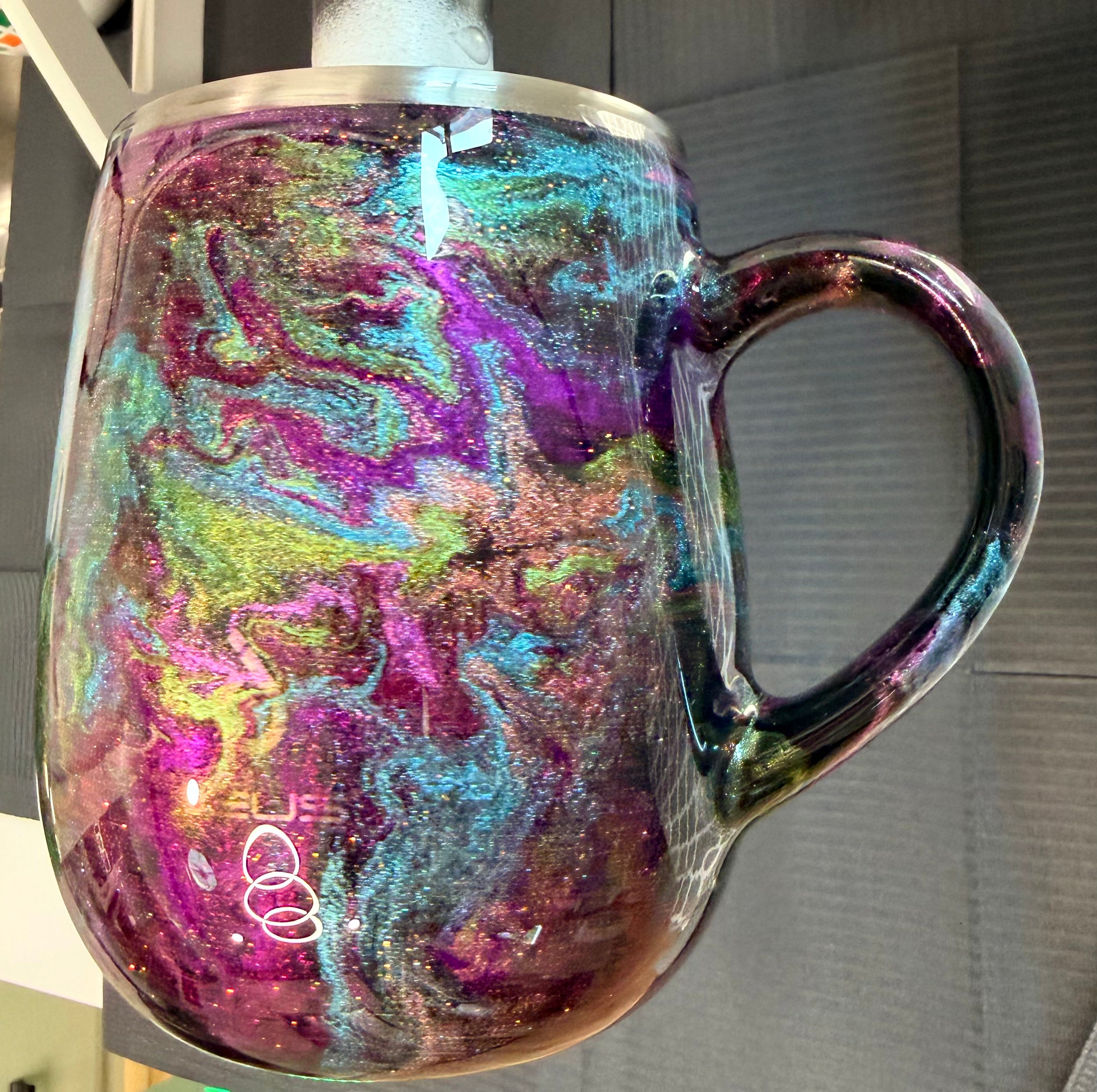 16 oz Ideus coffee mug (chrome brights swirl)