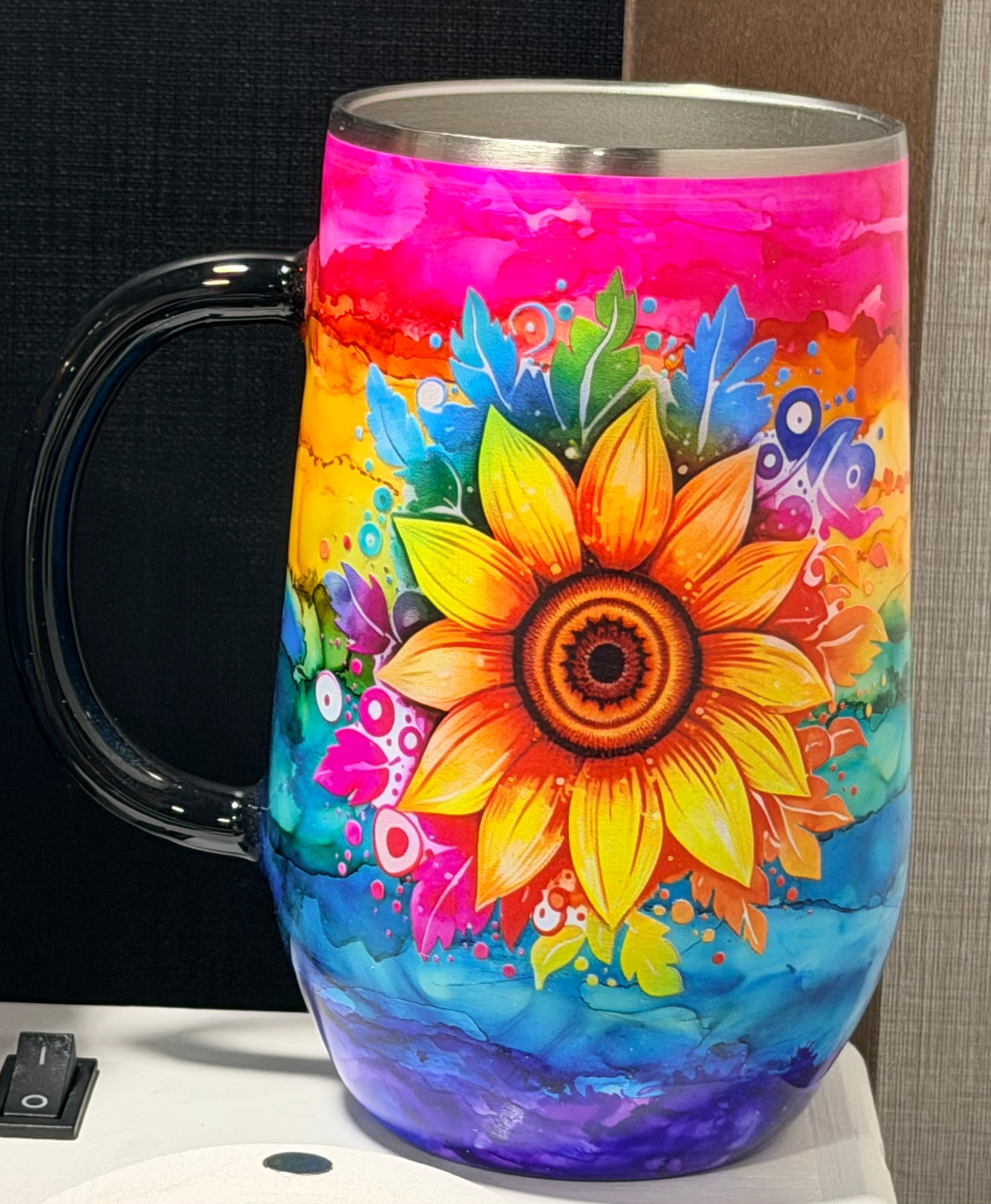 16 oz STEMMY COFFEE MUG - Rainbow