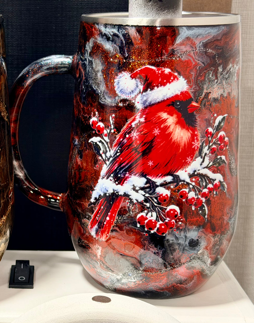 16 oz STEMMY COFFEE MUG - Christmas Cardinal