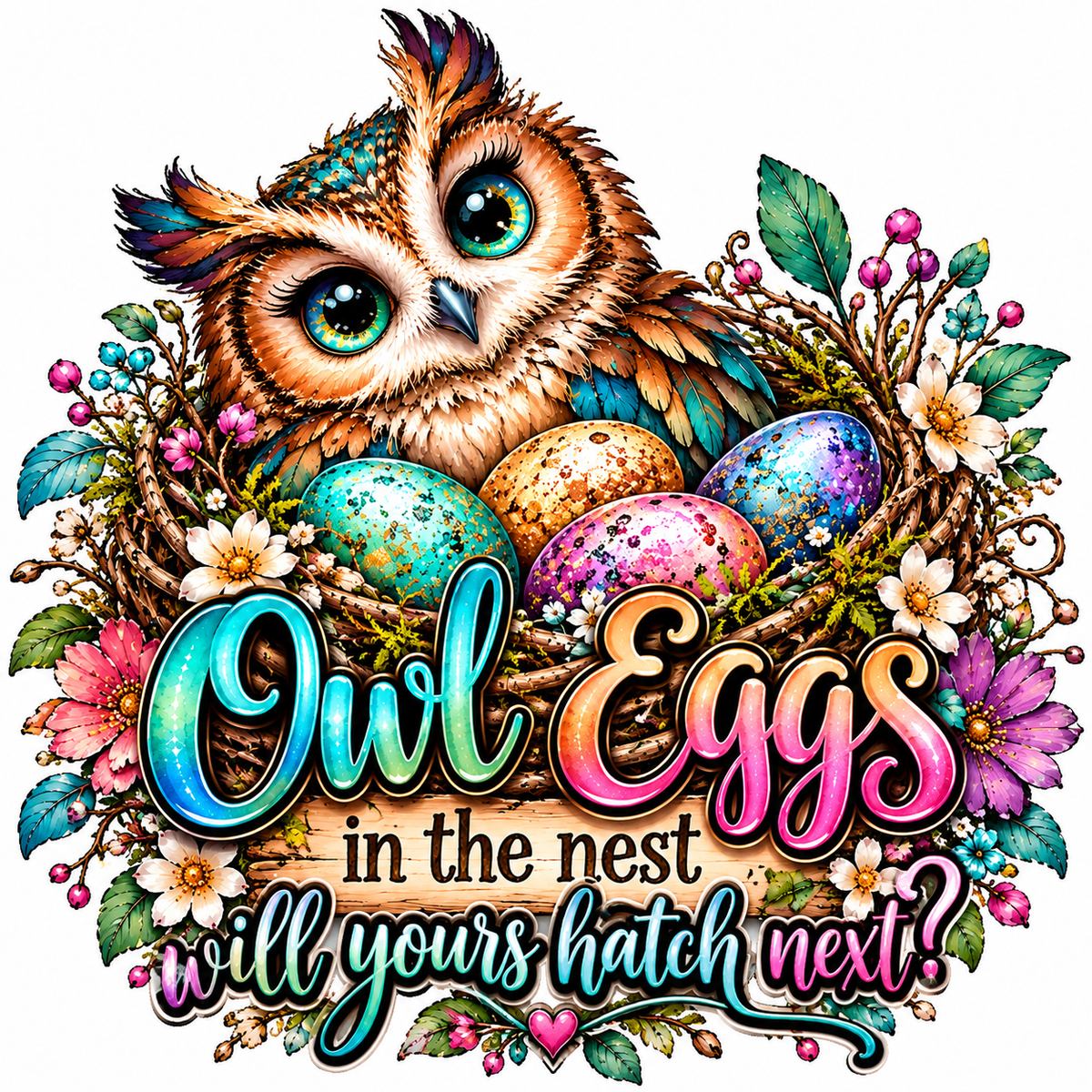 OWL EGGS IN THE NEST