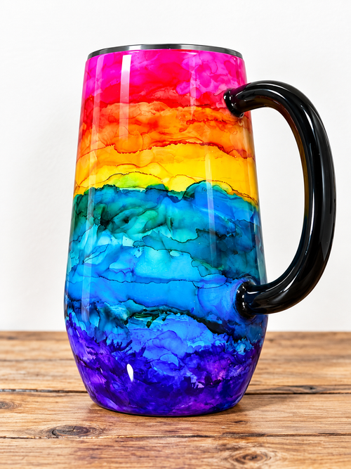 16 oz STEMMY COFFEE MUG - Rainbow