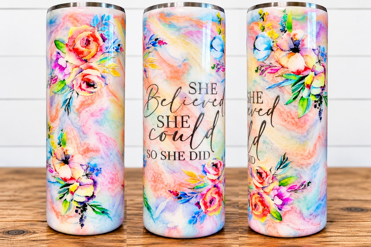 20 oz Skinny - floral