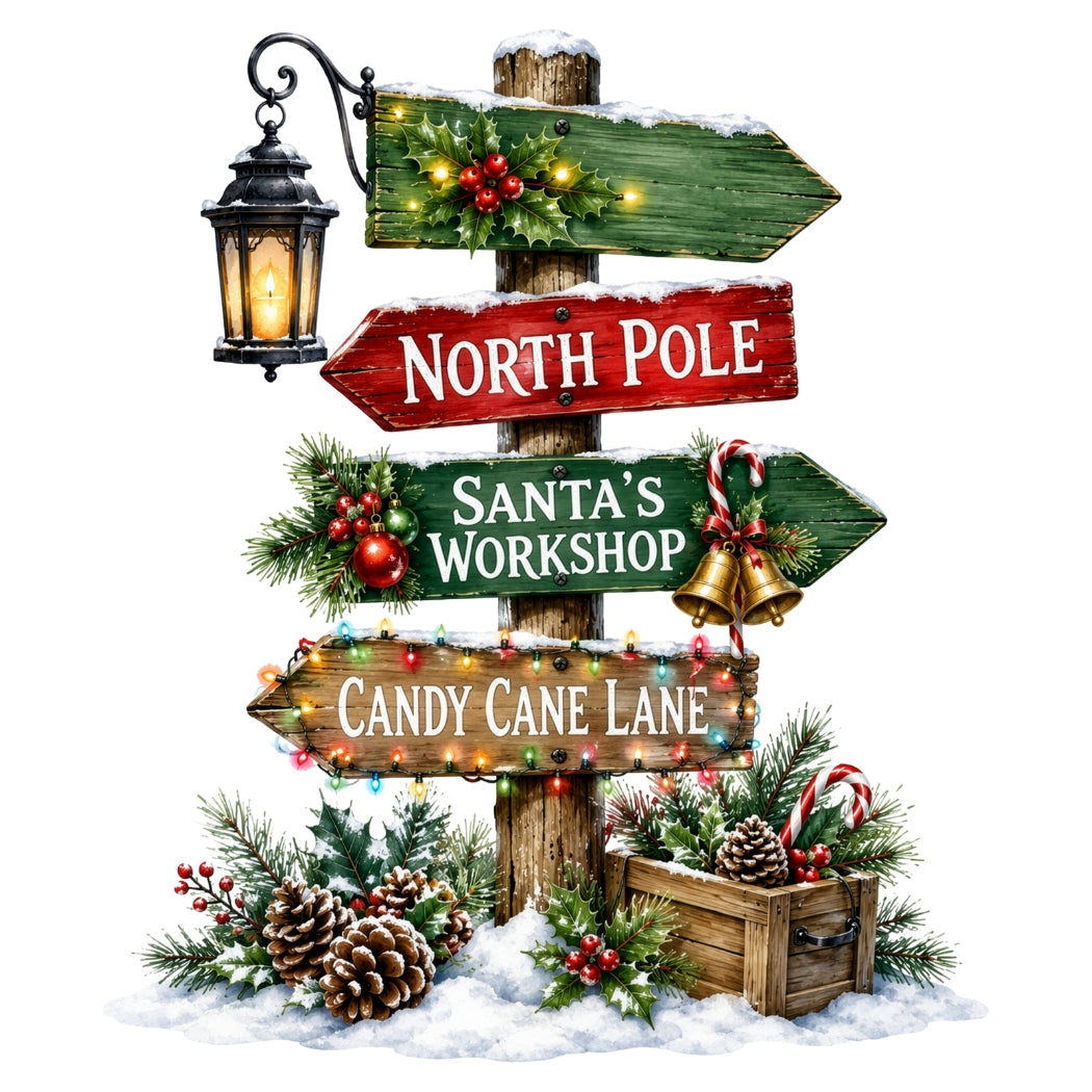 Christmas street sign